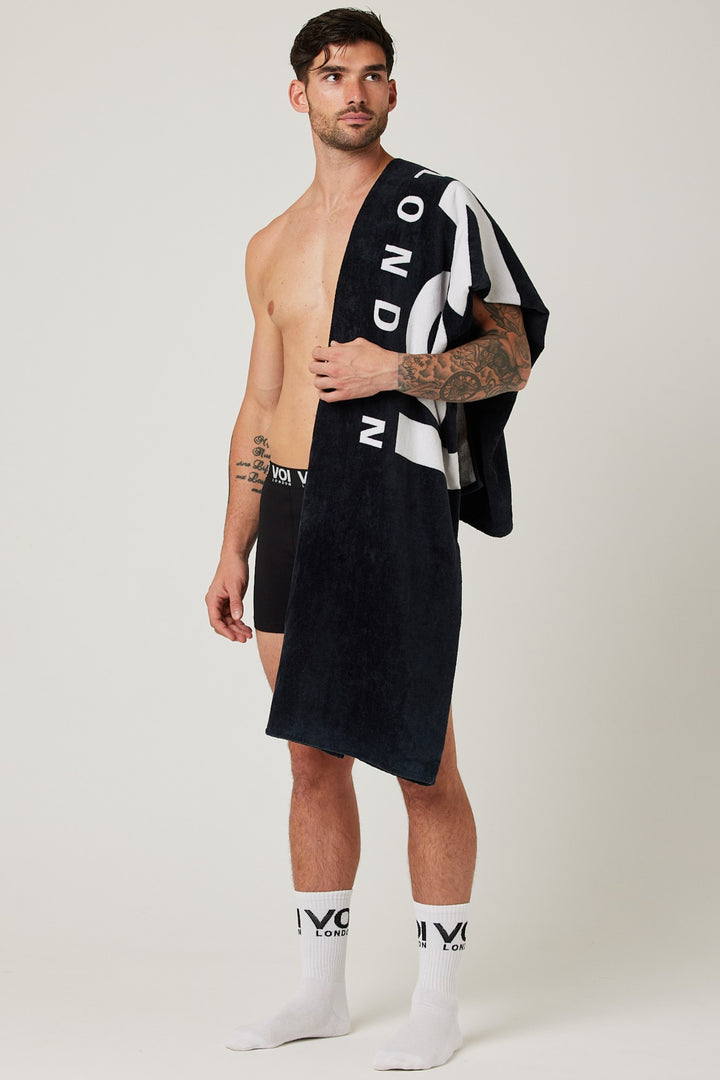 Charles Street Beach Towel - Black