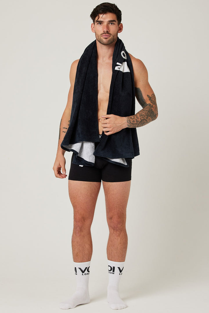 Charles Street Beach Towel - Black