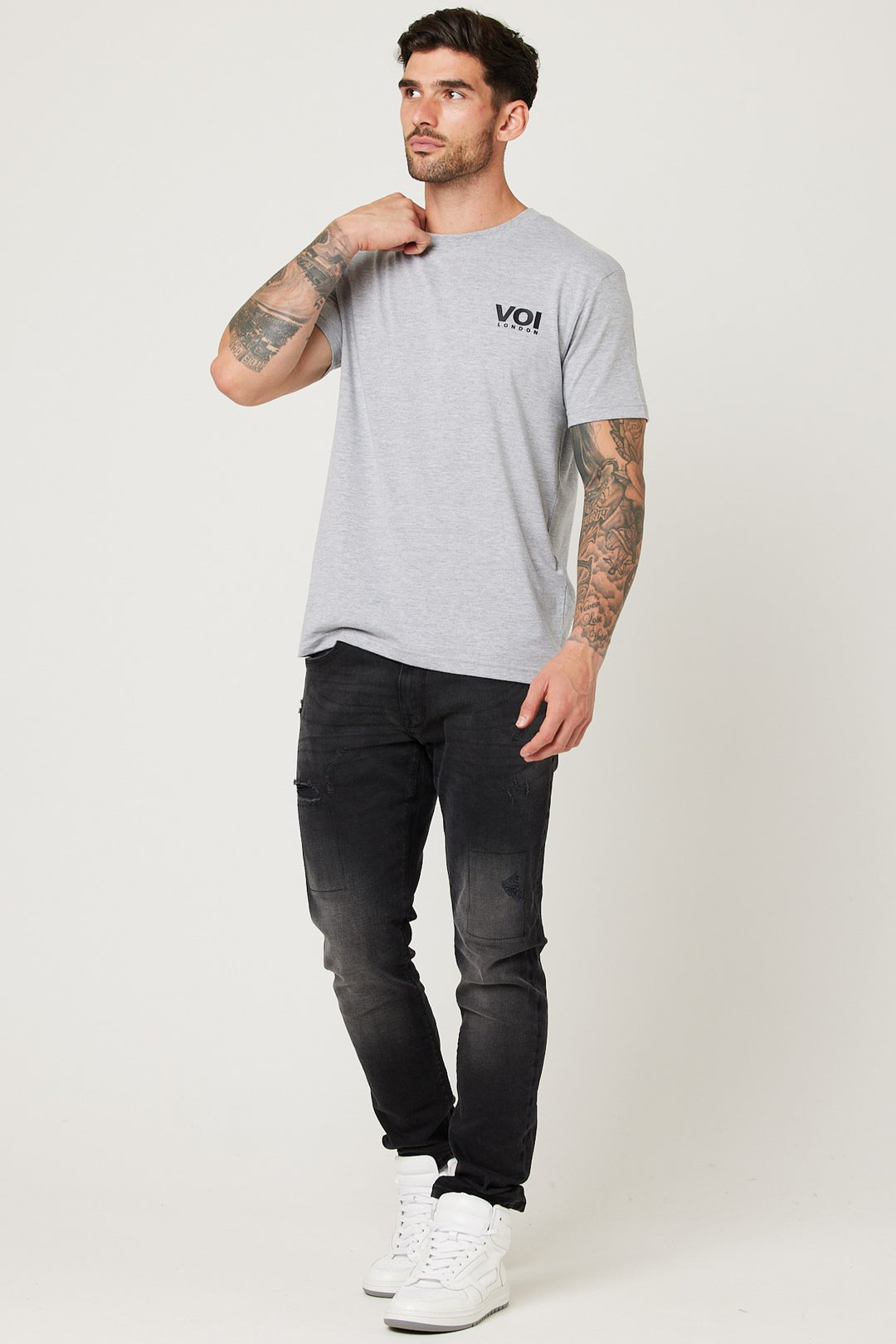 Sutherland Slim Fit 100% Cotton T-Shirt - Grey Marl