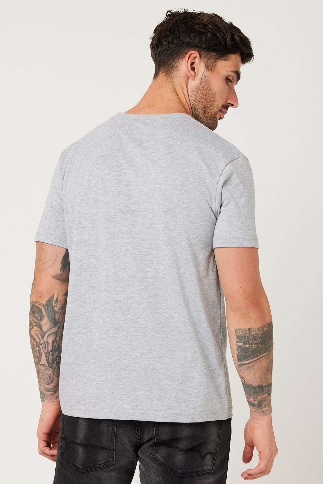 Sutherland Slim Fit 100% Cotton T-Shirt - Grey Marl