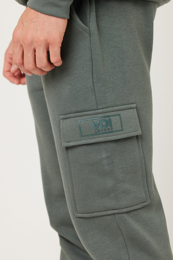 Rodney 1/4 Zip Fleece Cargo Tracksuit - Gun Metal