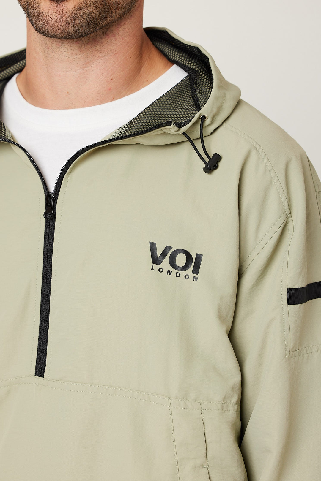 Norland Windbreaker Quarter Zip Jacket - Stone