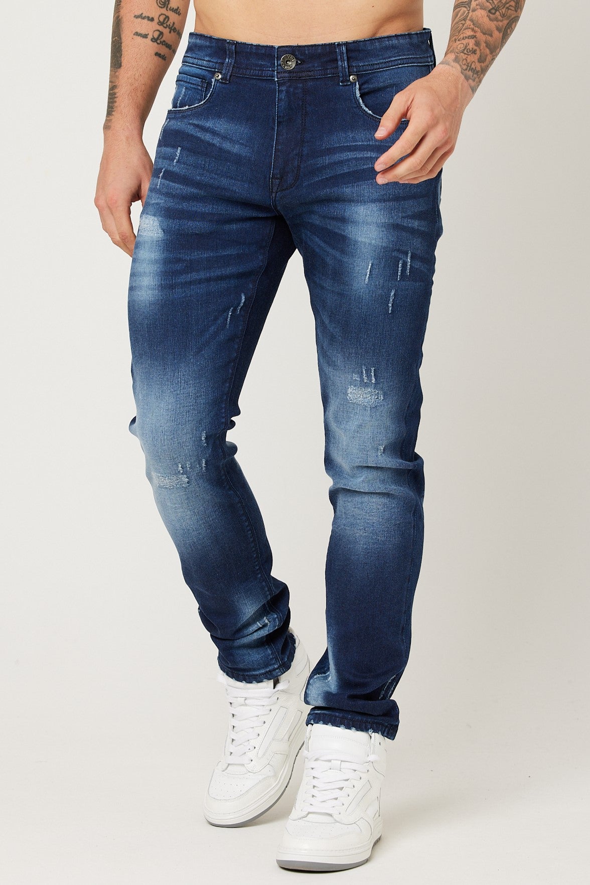 Mens blue tapered jeans hotsell