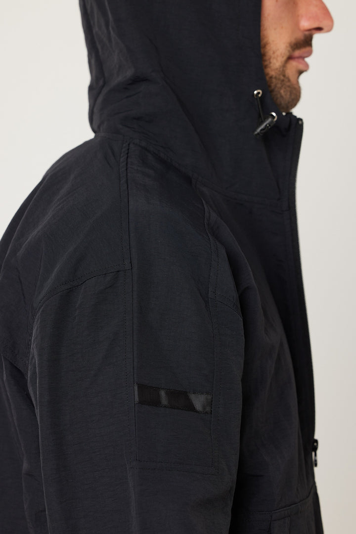 Norland Windbreaker Quarter Zip Jacket - Black