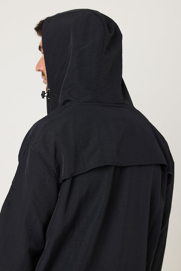 Norland Windbreaker Quarter Zip Jacket - Black