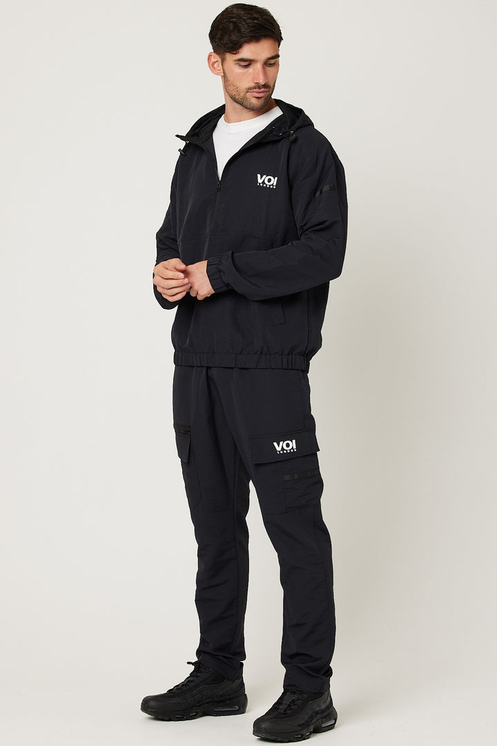 Tech Woven Cargo Tracksuit - Black