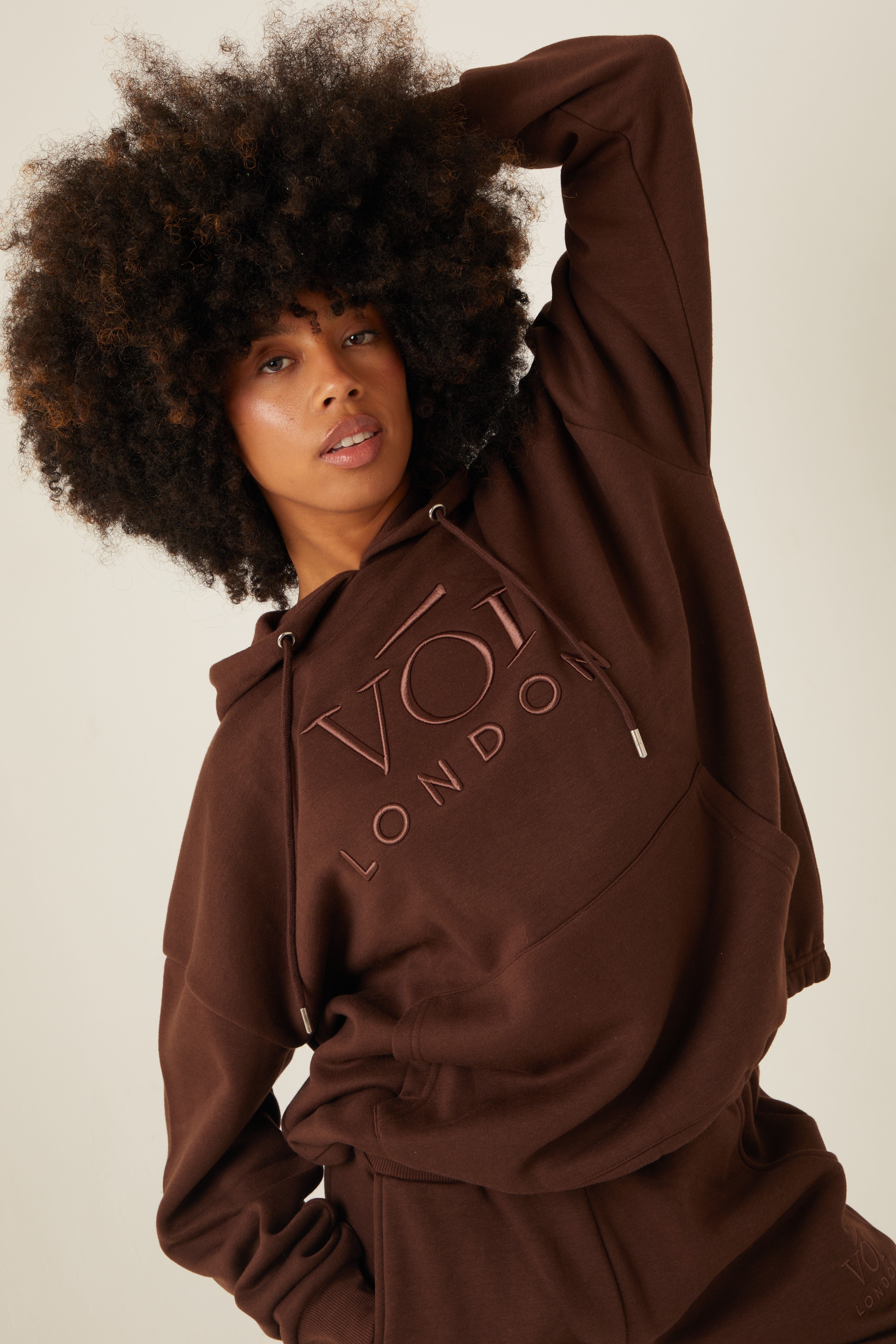 Chelsea Oversized Fleece Tracksuit Brown