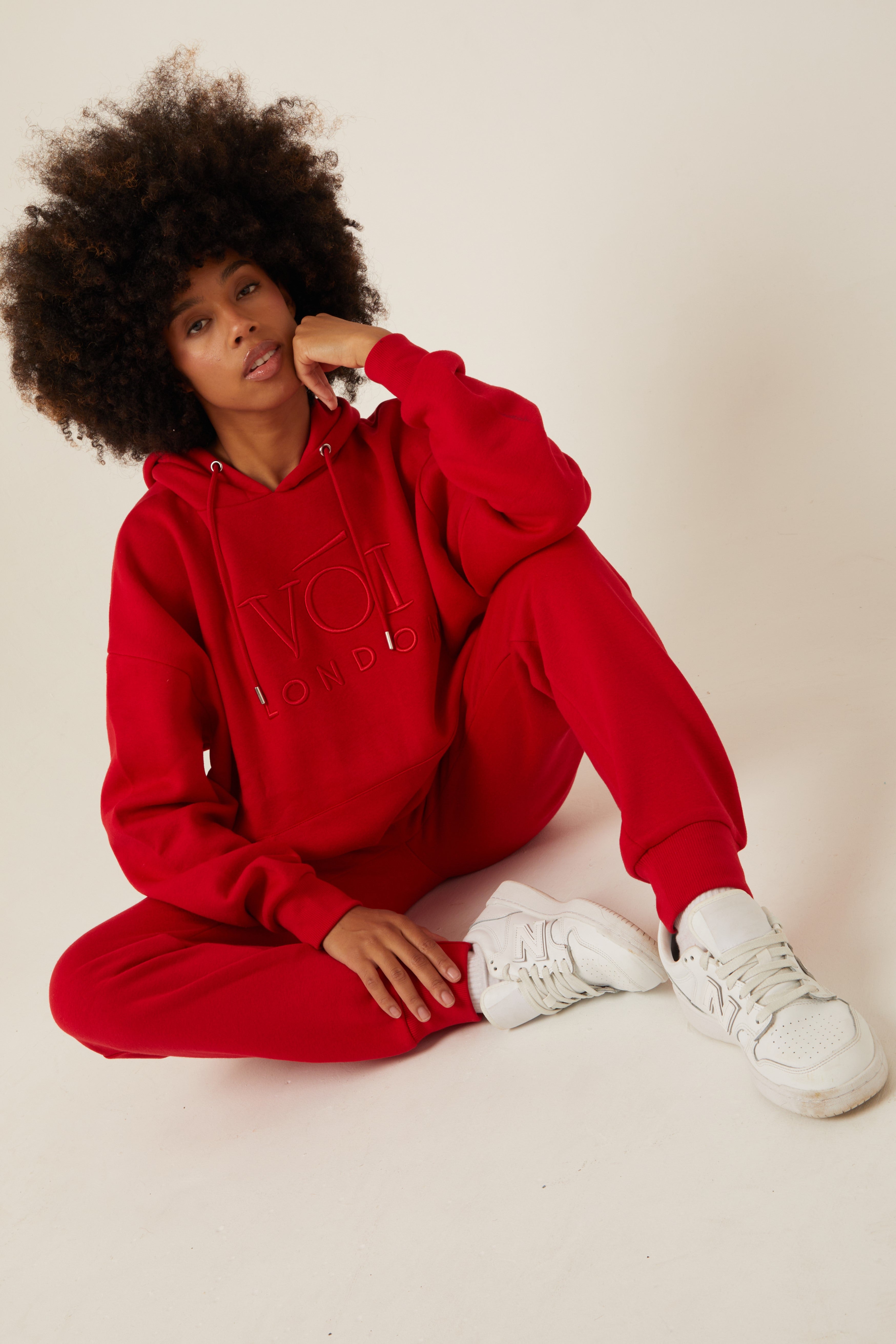 Red jogger set online womens