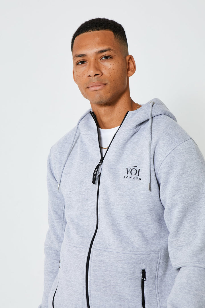 Guilford Fleece Zip Hoodie - Grey Marl