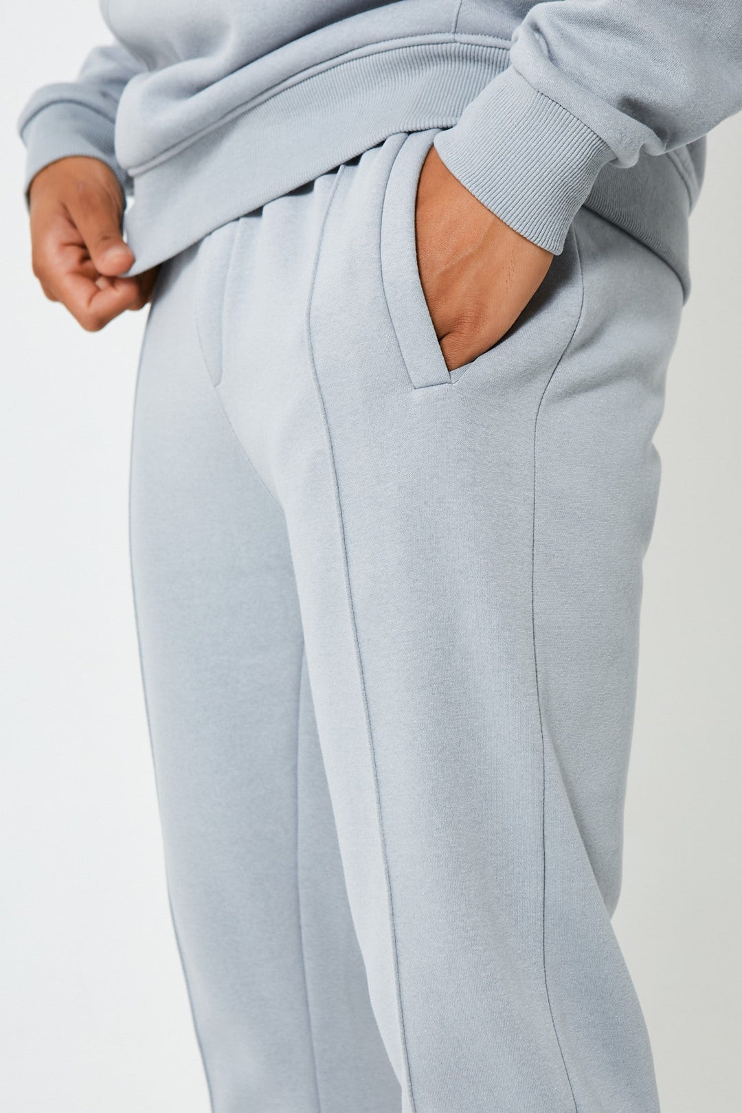 Holloway Road Fleece Open Joggers - Alloy Grey