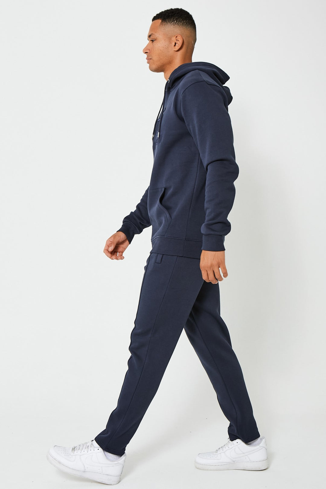 Holloway Road Fleece Open Joggers - Navy