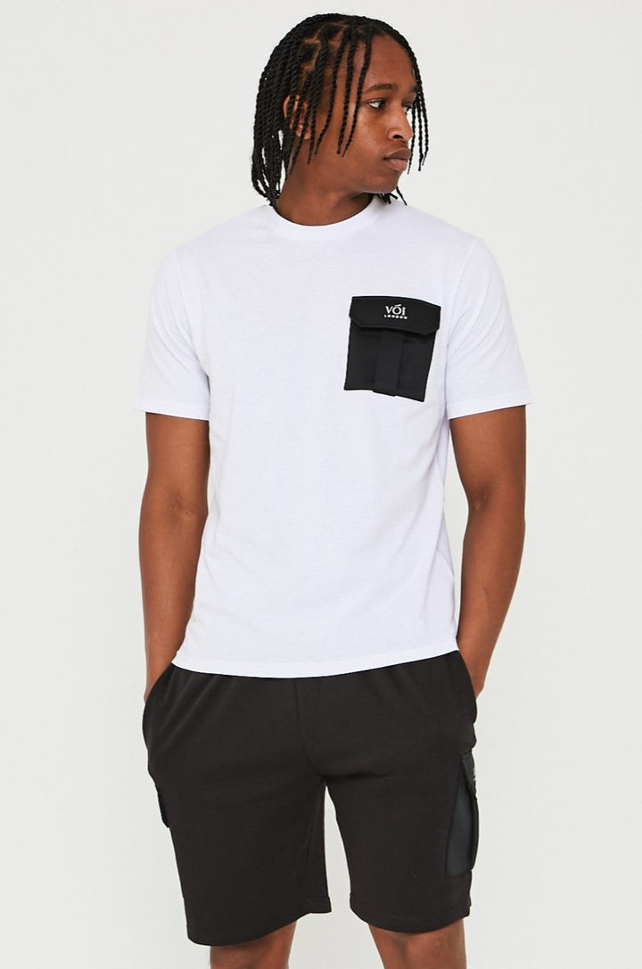 Mell Street T-shirt en korte set - Wit / Zwart