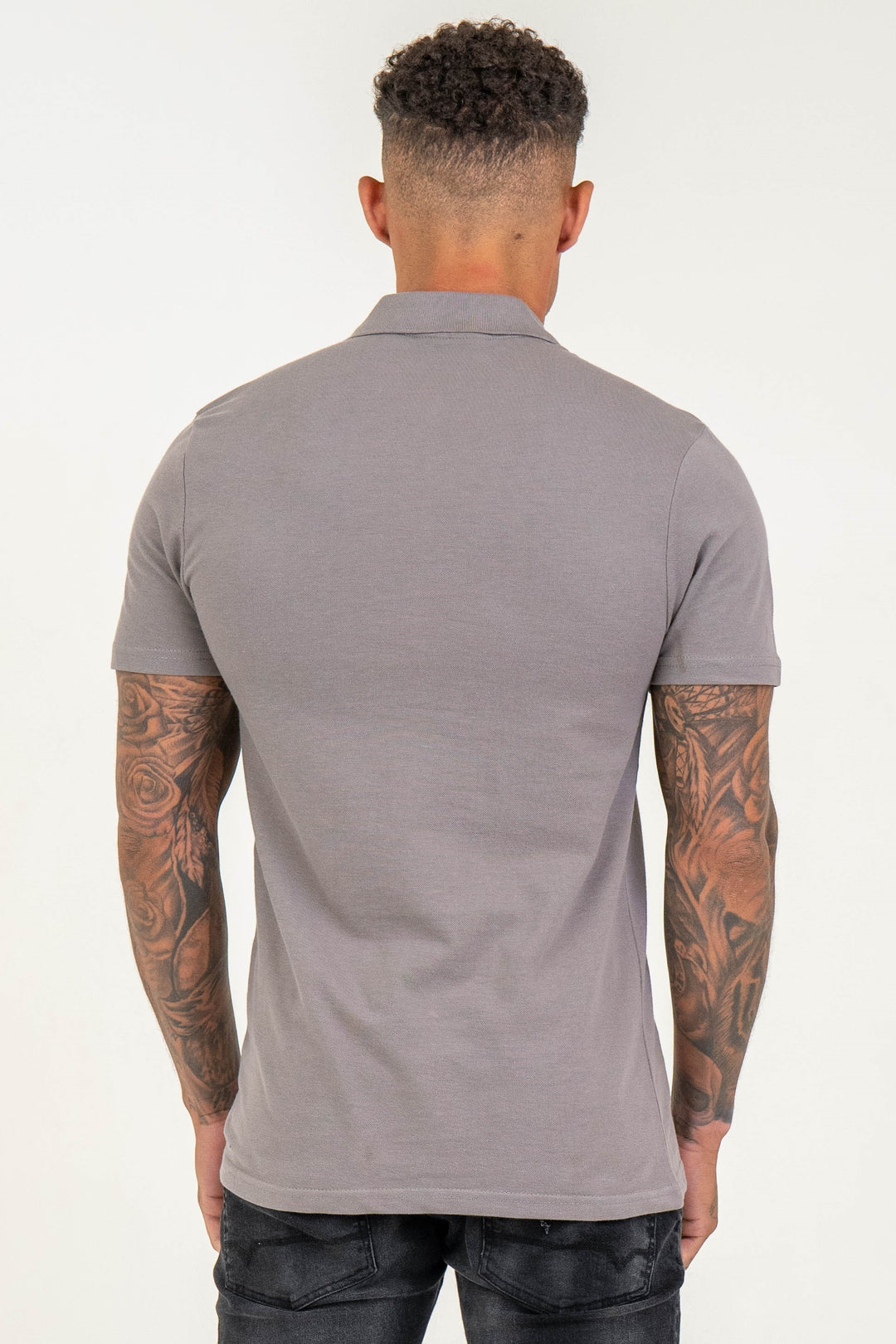 Chatsworth Slim Fit Pique Polo Shirt - Dark Grey