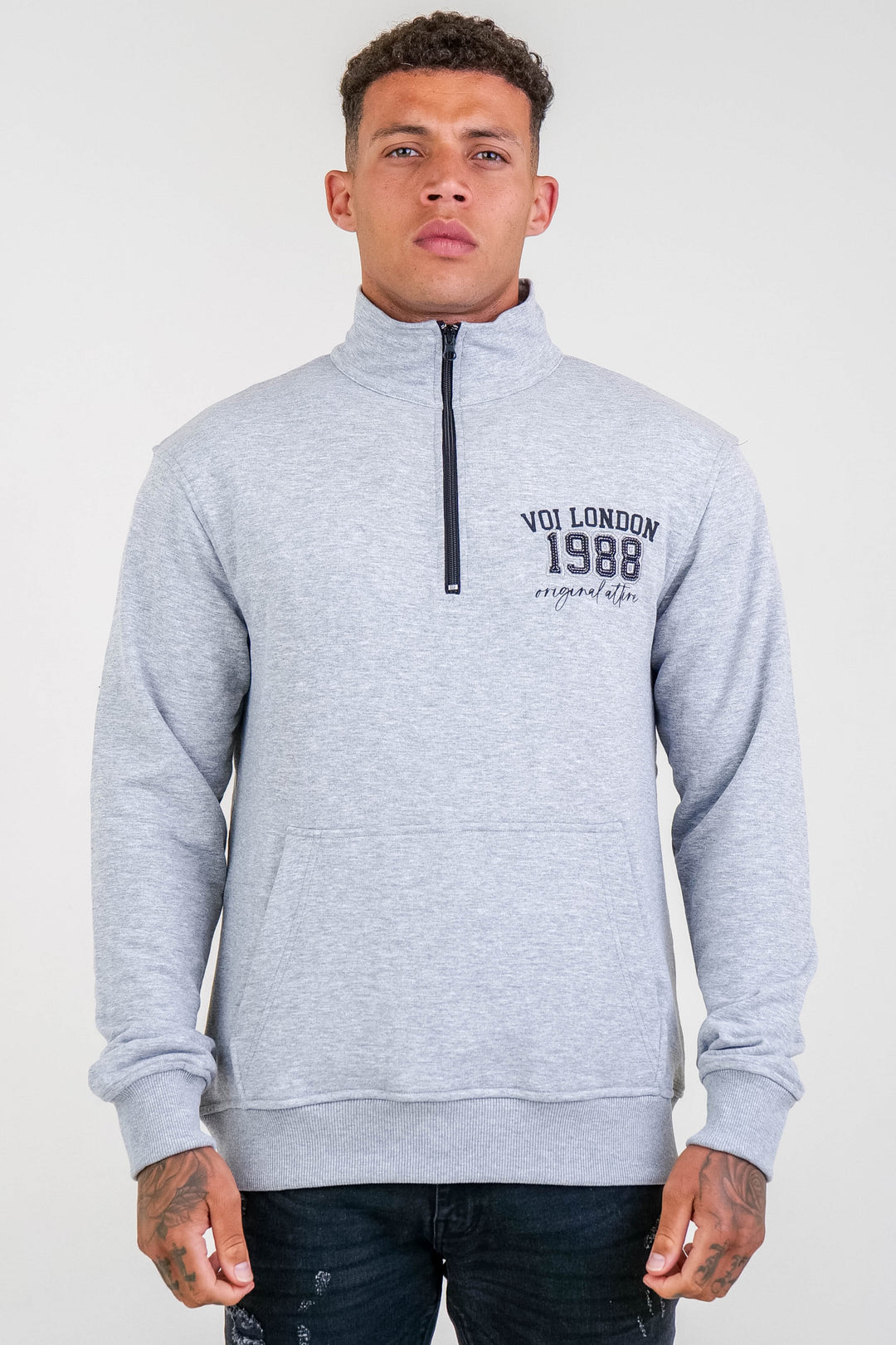 Crestfield 1/4 Zip Jumper - Grey Marl