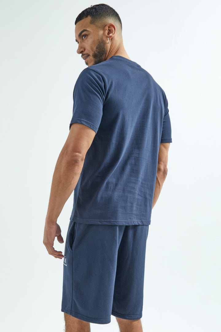 Broadwick T-Shirt & Shorts Set - Navy