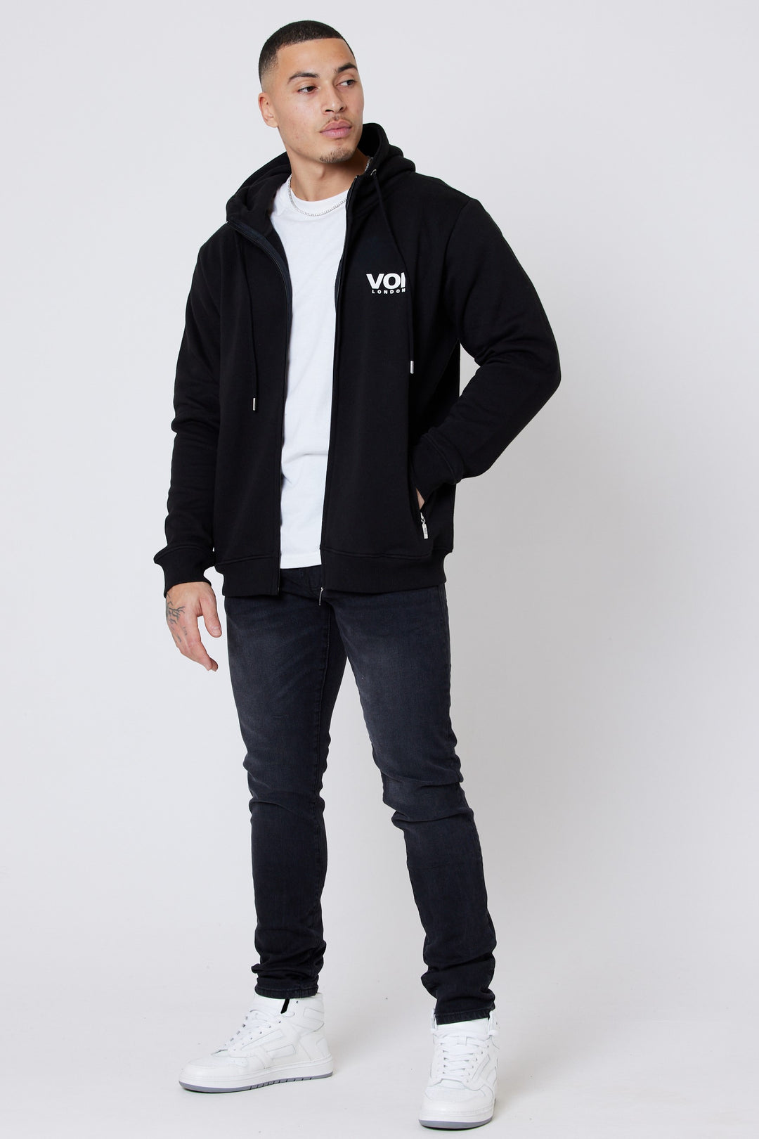 Warner Street Fleece Zip Hoodie - Black