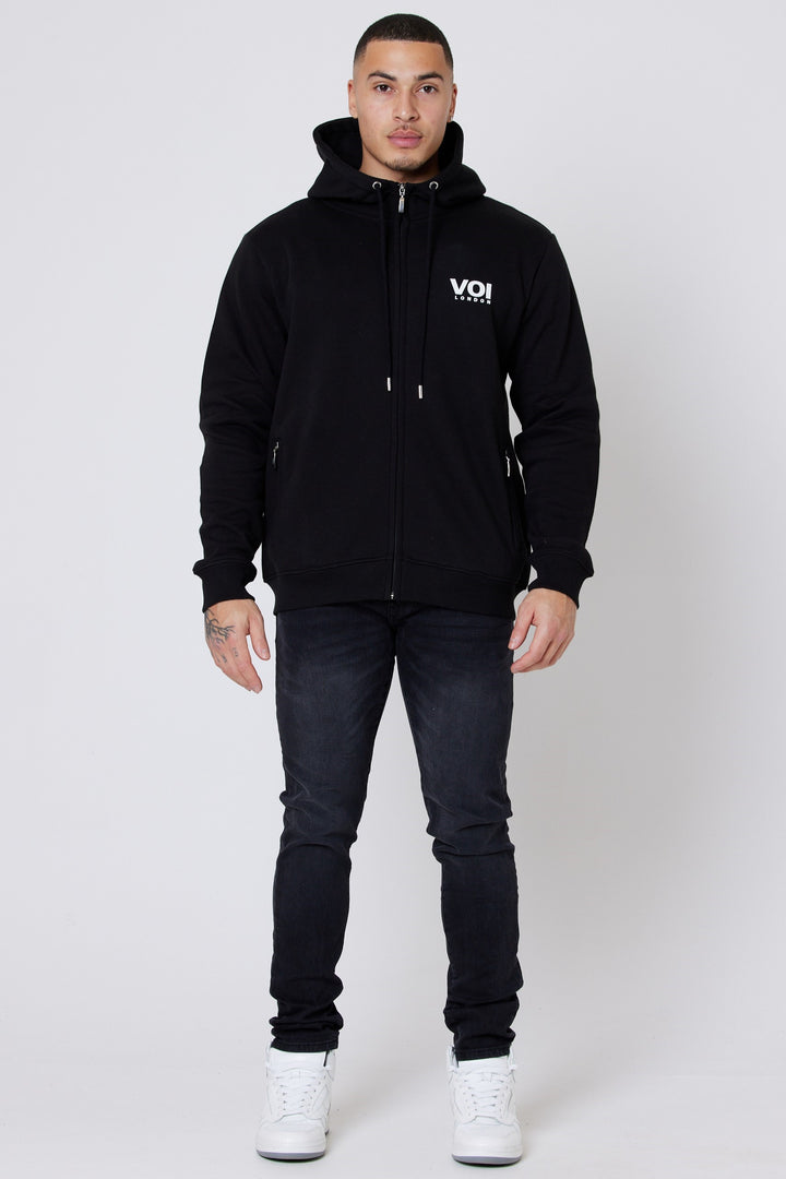 Warner Street Fleece Zip Hoodie - Black