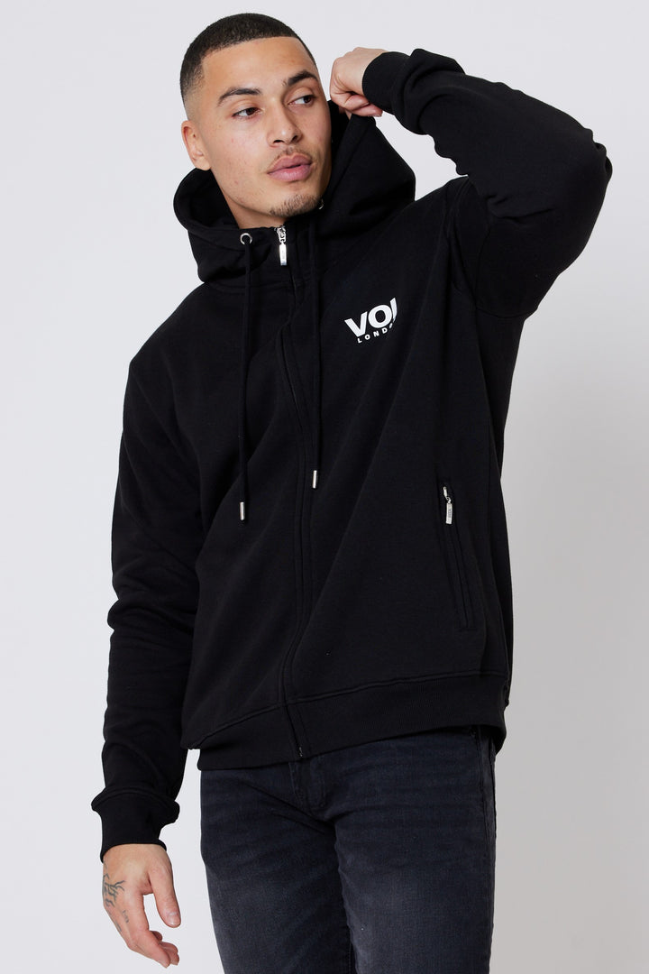 Warner Street Fleece Zip Hoodie - Black