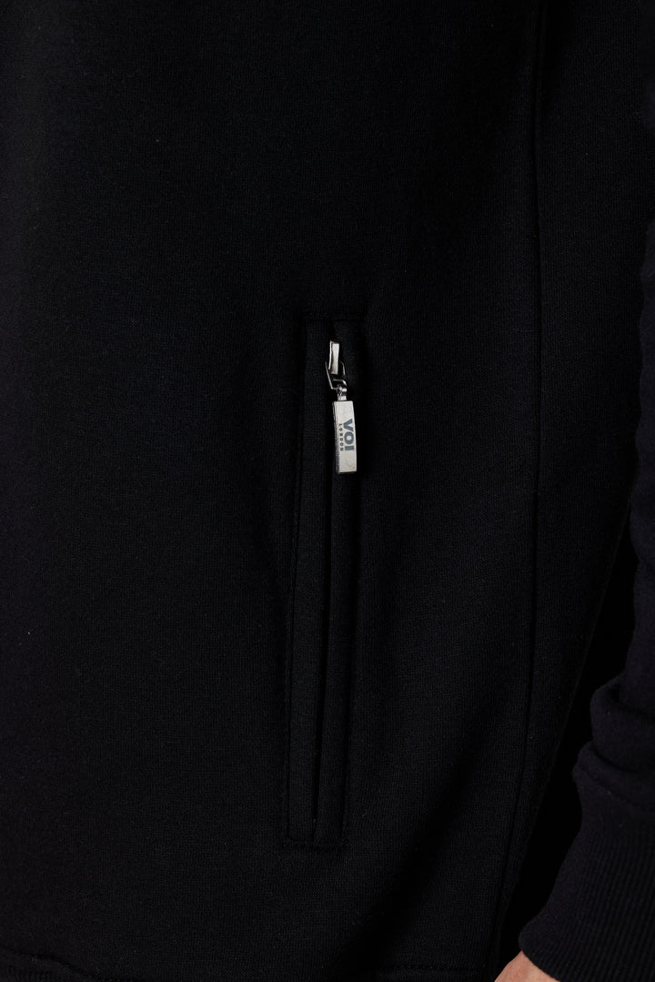 Warner Street Fleece Zip Hoodie - Black