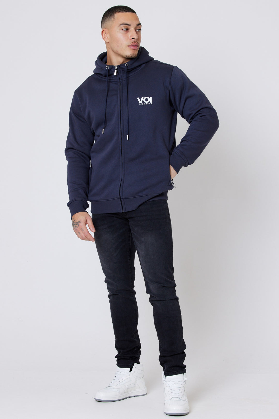 Warner Street Fleece Zip Hoodie - Navy