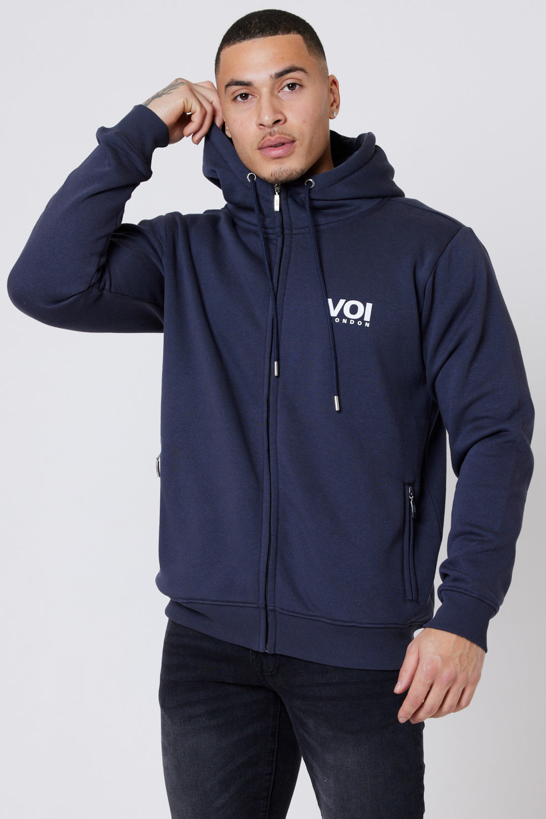 Warner Street Fleece Zip Hoodie - Navy