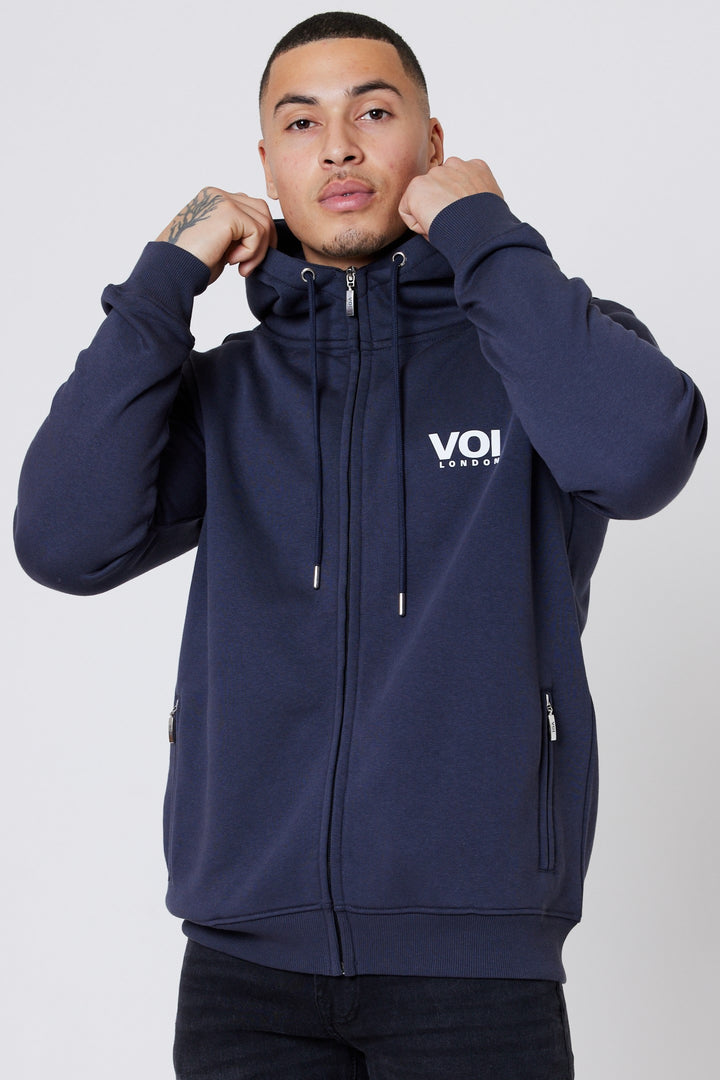 Warner Street Fleece Zip Hoodie - Navy