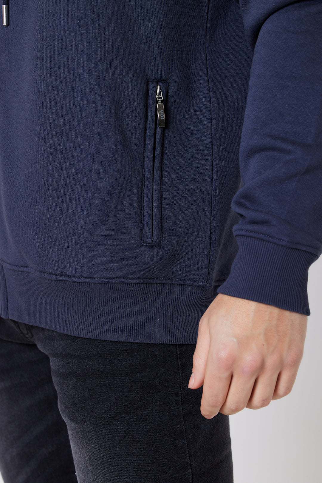 Warner Street Fleece Zip Hoodie - Navy