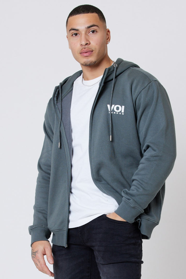 Warner Street Fleece Zip Hoodie - Gun Metal