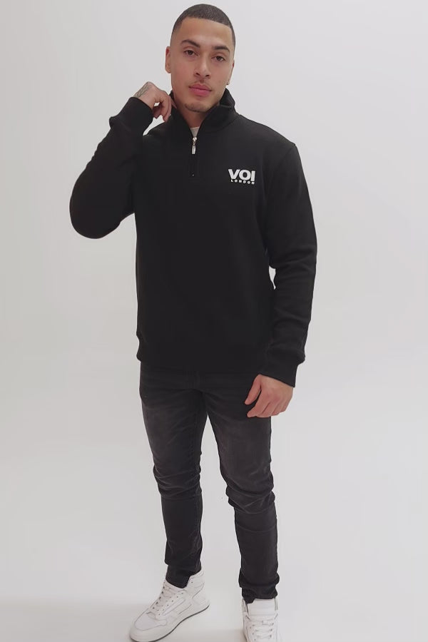 Westmount Fleece 1/4 Zip Jumper- Black