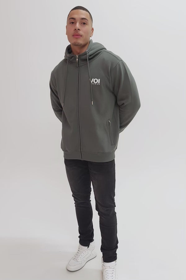 Warner Street Fleece Zip Hoodie - Gun Metal