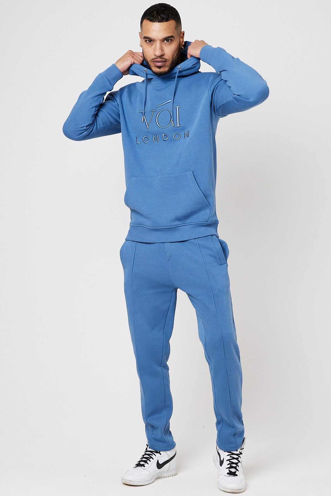 Mens Tracksuit Moonlight Blue Fleece Slim Fit Joggers Hoodie Holloway ...